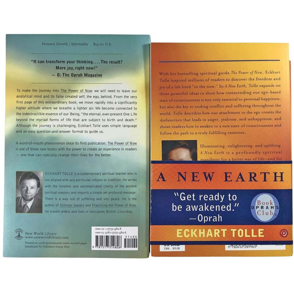 Eckhart Tolle 2 Books, The Power of Now and A New Earth Spiritual Awakening -09 - Picture 3 of 9